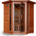 Corner Infrared Sauna Built for Home Wellness, 3-Person Capacity, Canadian Cedar, 7 Carbon Heaters