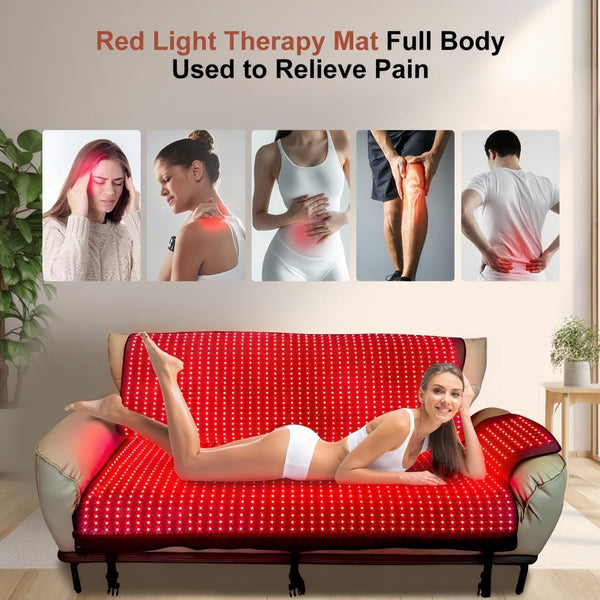 Red Light Therapy Mat Built for Full Body Recovery, 2570 LEDs, 660nm & 850nm Wavelengths, 75x35 Size