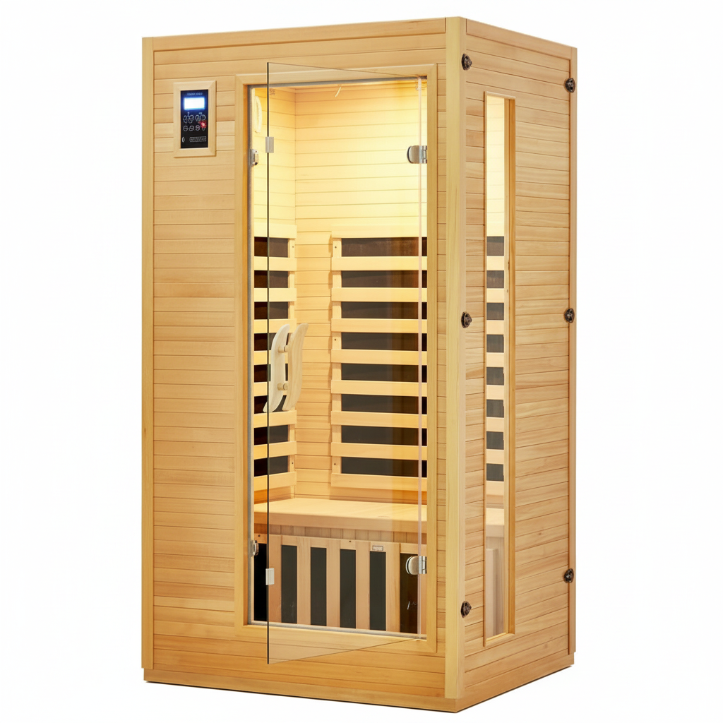 Infrared Sauna Designed for Home Wellness, Canadian Hemlock Wood, Low EMF Heating, Bluetooth Speakers