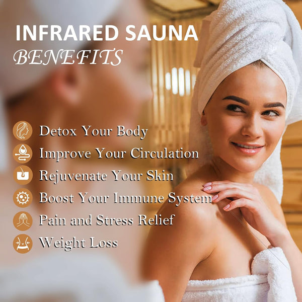 Infrared Sauna Designed for Home Wellness, Canadian Hemlock Wood, Low EMF Heating, Bluetooth Speakers