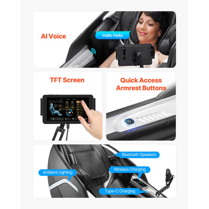 Uimoso Massage Chair Full Body 3D/4D Massage Recliner W/ Sl-Track & Yoga Stretch