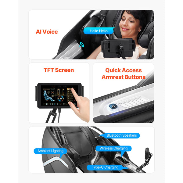 Uimoso Massage Chair Full Body 3D/4D Massage Recliner W/ Sl-Track & Yoga Stretch